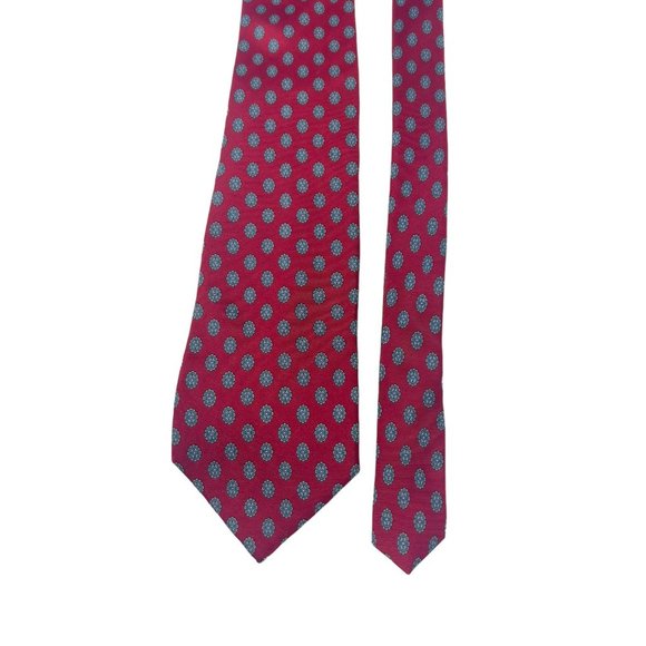 DIOR Christian Dior 100% Silk Men's Tie Red 3.5" Wide EUC - Picture 2 of 6